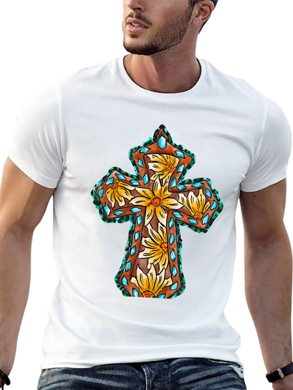Floral Cross Graphic Tee