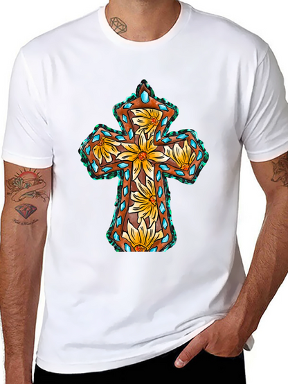 Floral Cross Graphic Tee