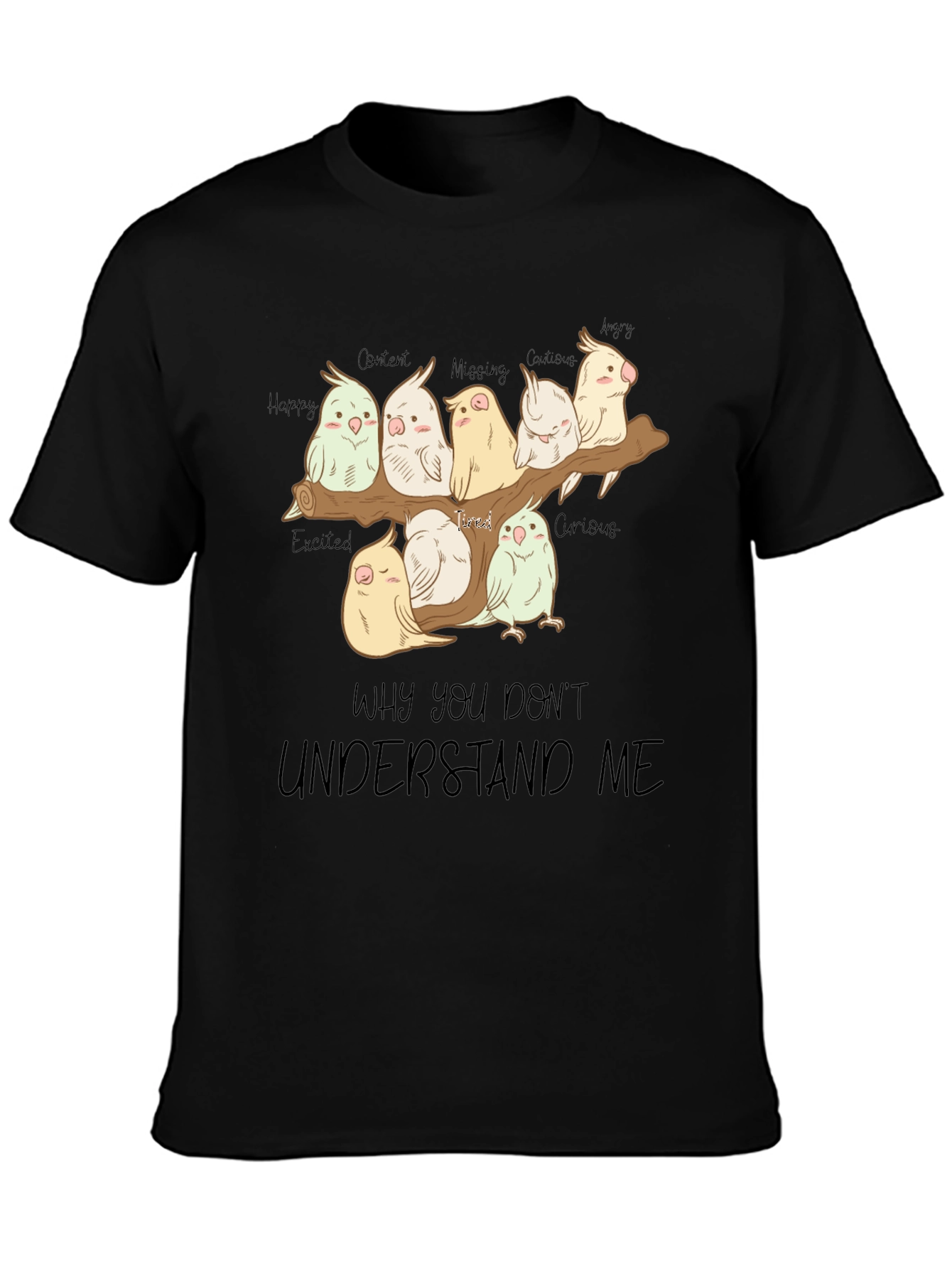 Emotion Parrot Graphic Tee - Black