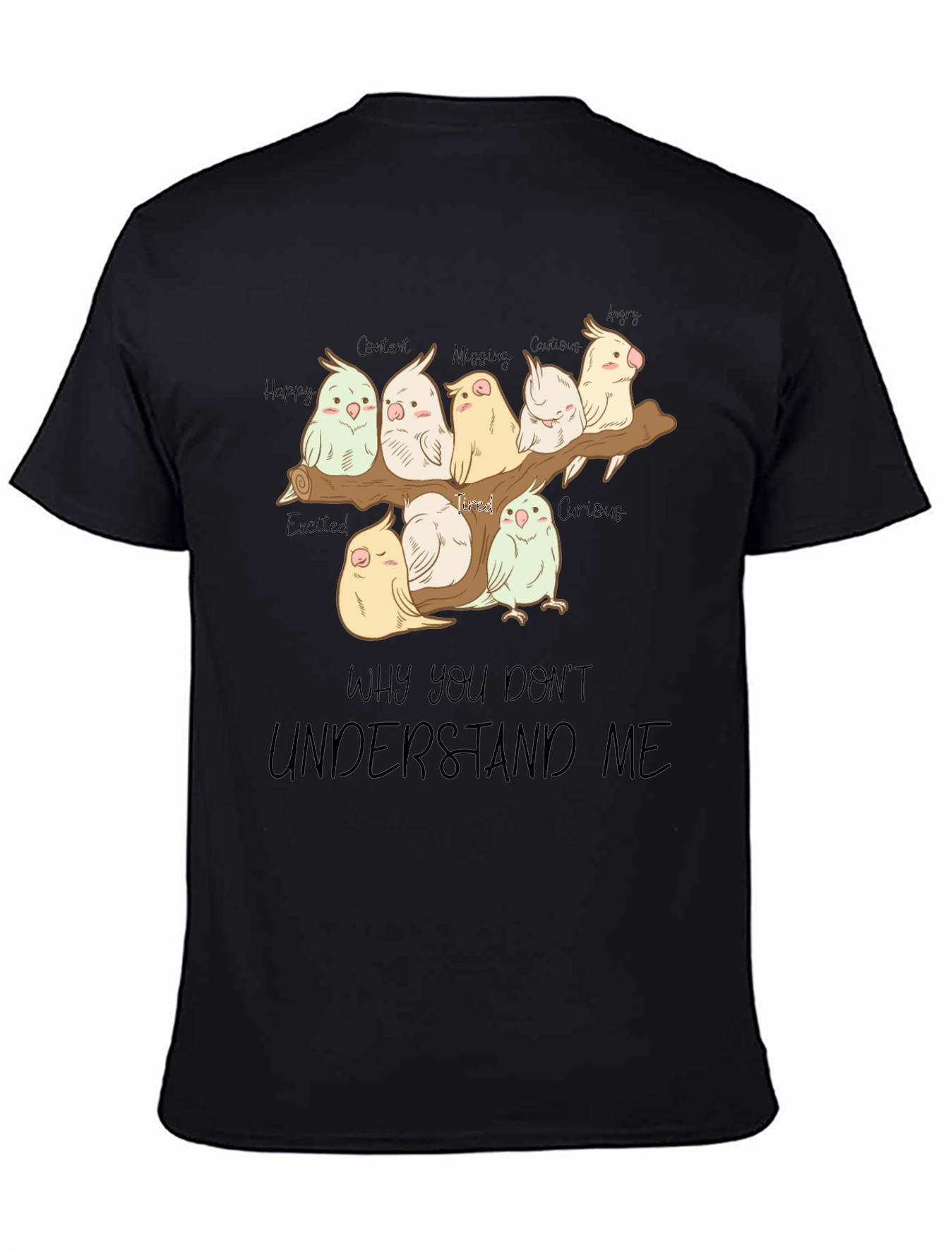 Emotion Parrot Graphic Tee - Black