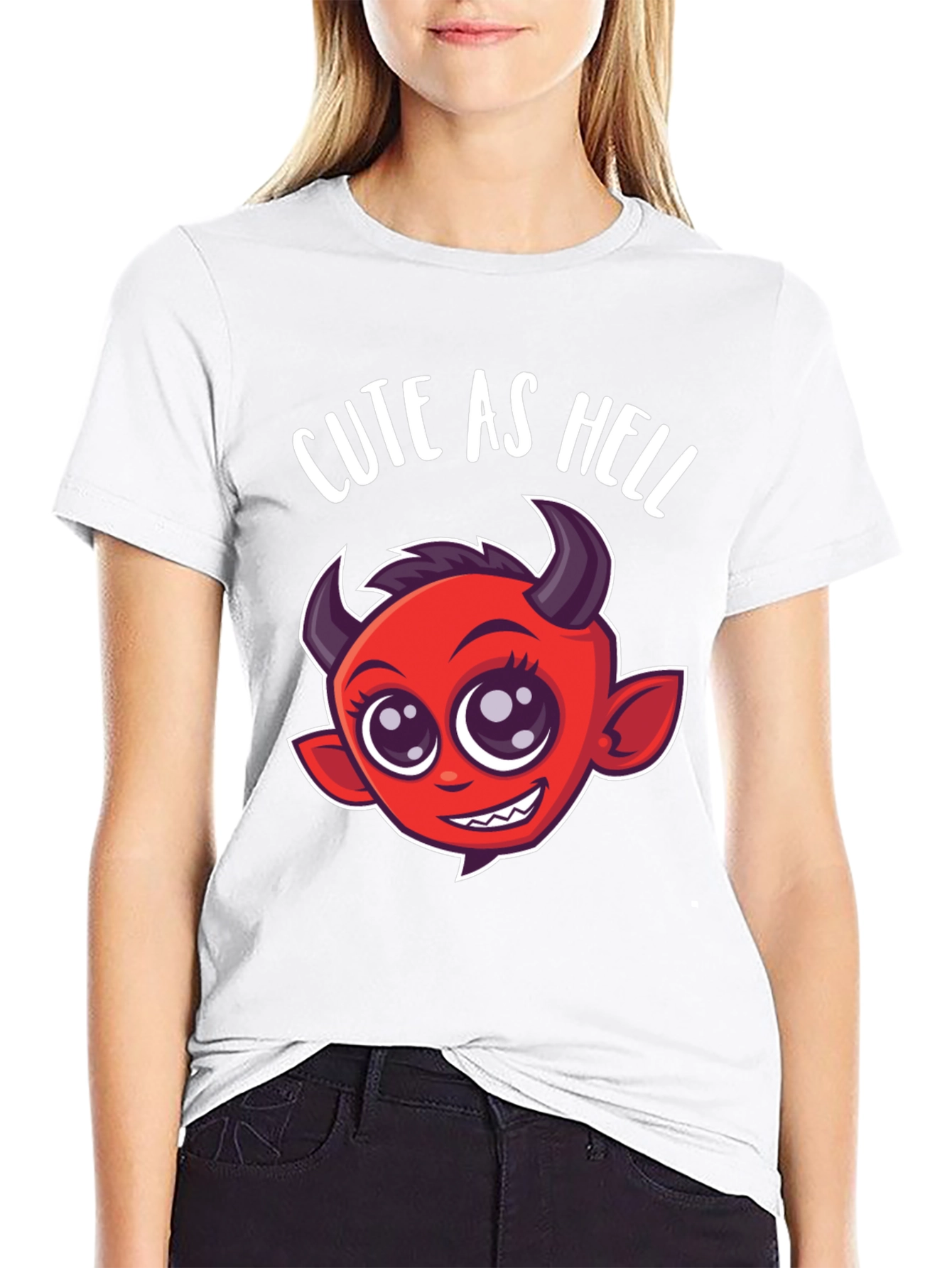 Cute as Hell T-Shirt - Devil Cartoon Graphic Tee