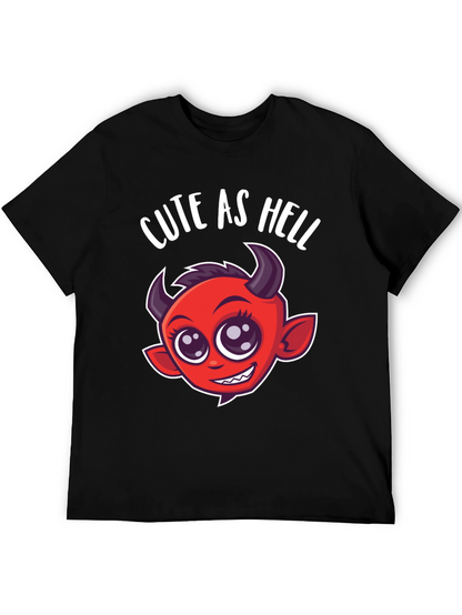 Cute as Hell T-Shirt - Devil Cartoon Graphic Tee