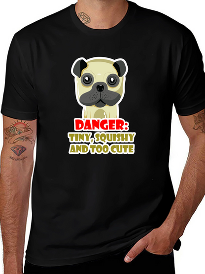 Danger: Tiny Squishy Too Cute Pug Graphic Tee