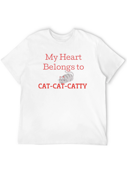 My Heart Belongs To Cat Cat Catty Black T-Shirt