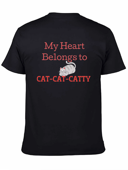 My Heart Belongs To Cat Cat Catty Black T-Shirt