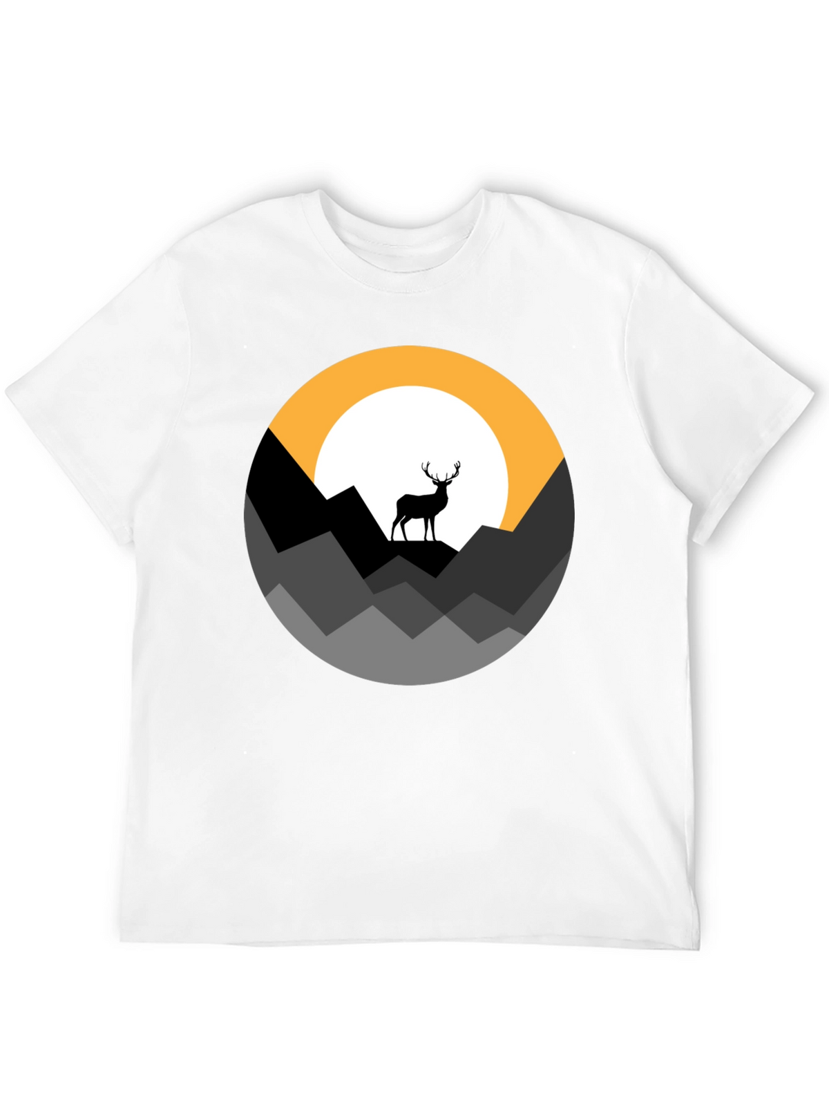 Mens Black Deer Mountain Graphic Tee