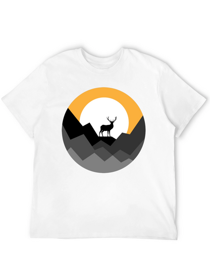 Mens Black Deer Mountain Graphic Tee