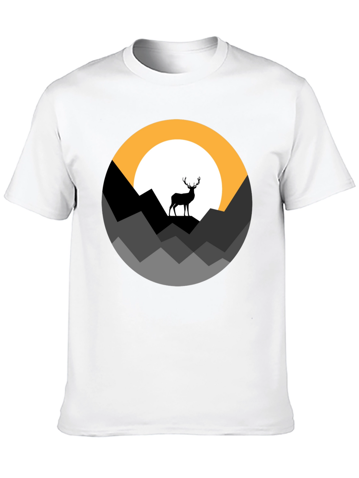 Mens Black Deer Mountain Graphic Tee