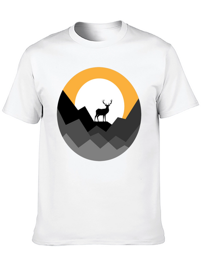 Mens Black Deer Mountain Graphic Tee