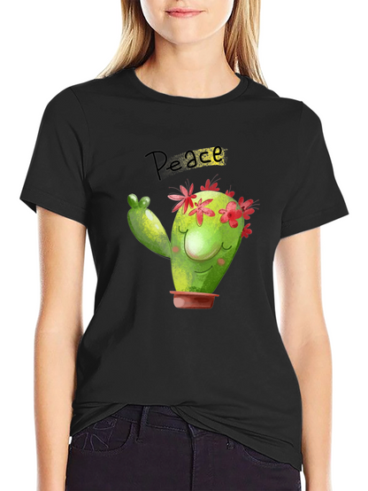 Peace Cactus Black T-Shirt