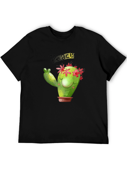 Peace Cactus Black T-Shirt