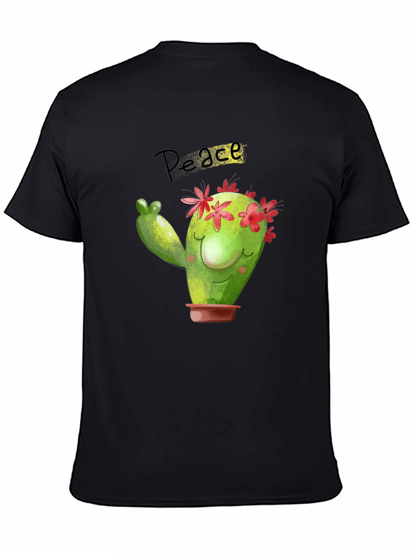 Peace Cactus Black T-Shirt