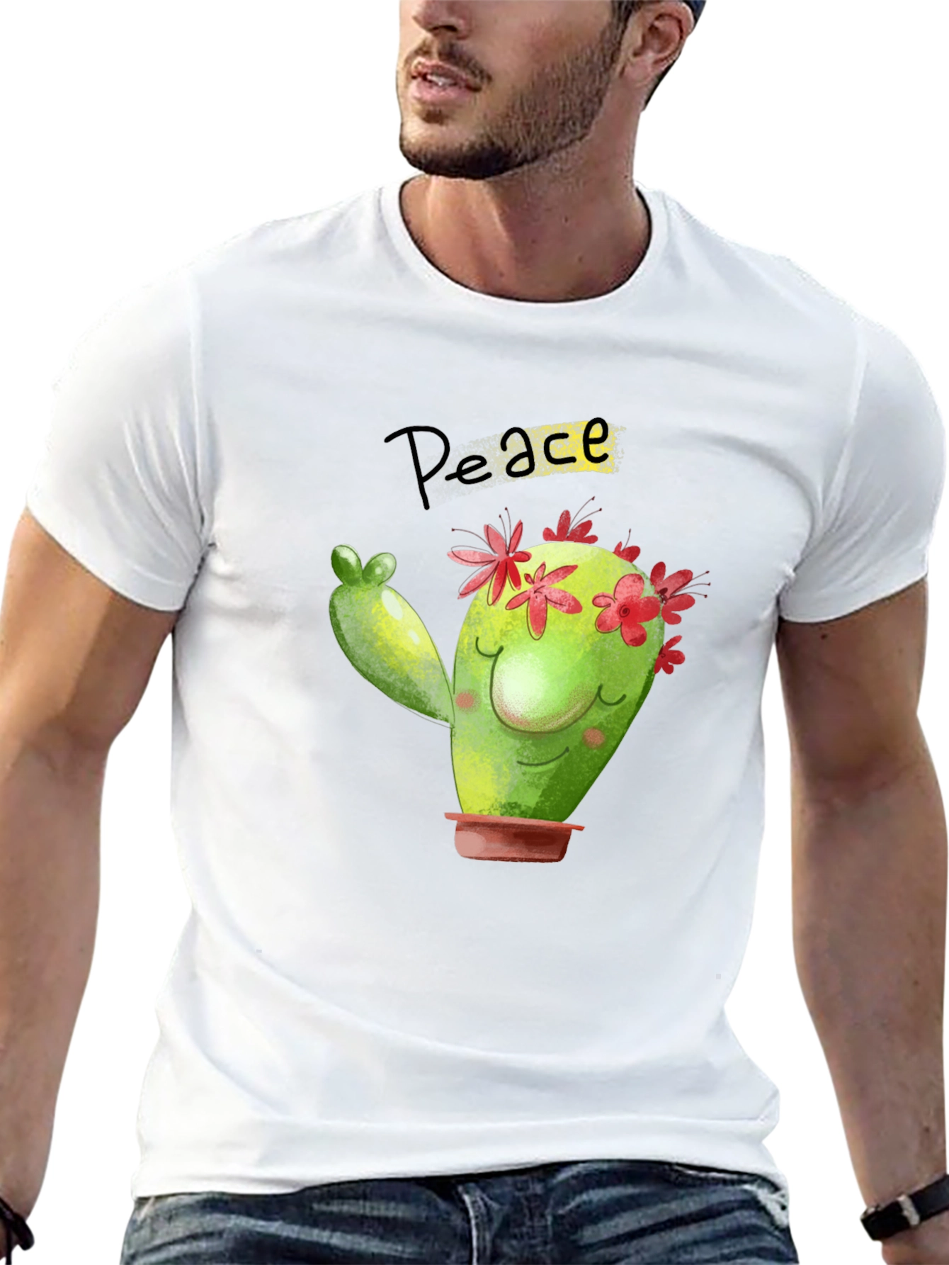 Peace Cactus Black T-Shirt
