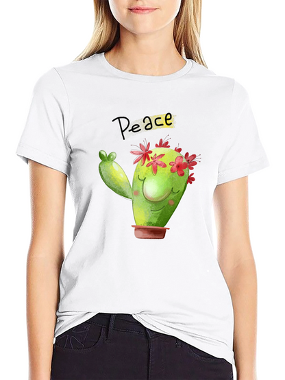 Peace Cactus Black T-Shirt