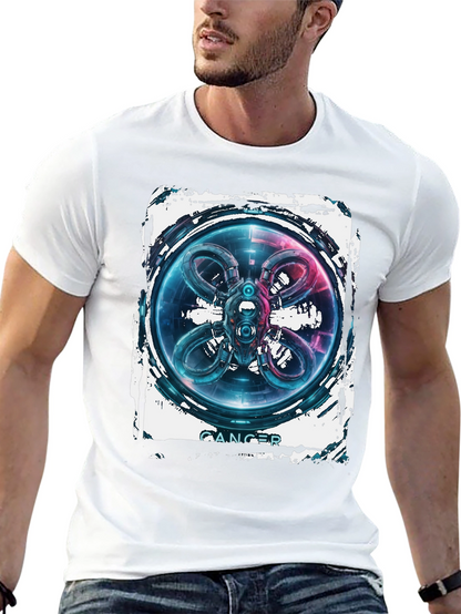 CANCER Abstract Graphic Black T-Shirt