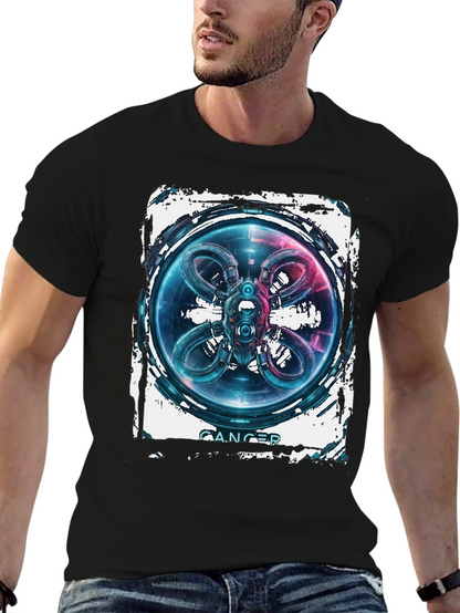 CANCER Abstract Graphic Black T-Shirt