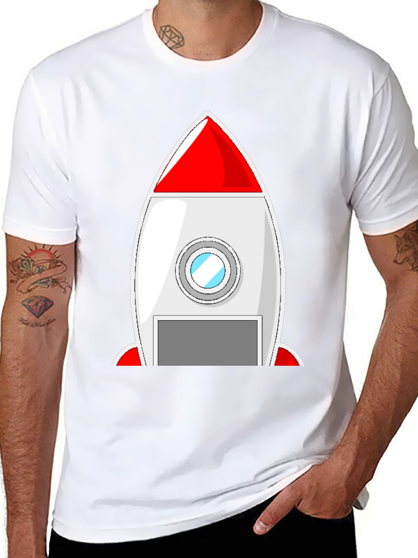 Rocket Ship Graphic Tee - Blast Off in Style!