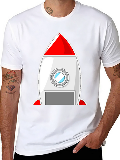 Rocket Ship Graphic Tee - Blast Off in Style!