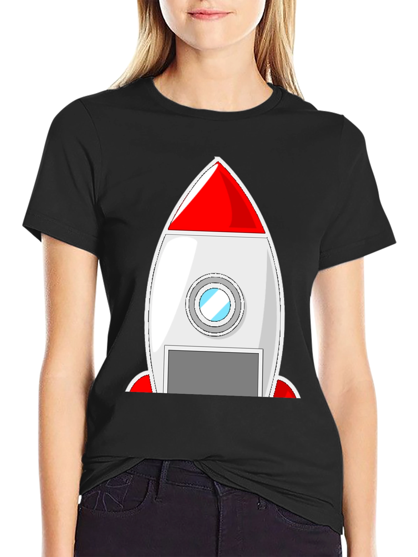 Rocket Ship Graphic Tee - Blast Off in Style!