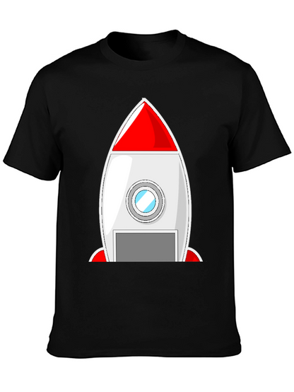 Rocket Ship Graphic Tee - Blast Off in Style!