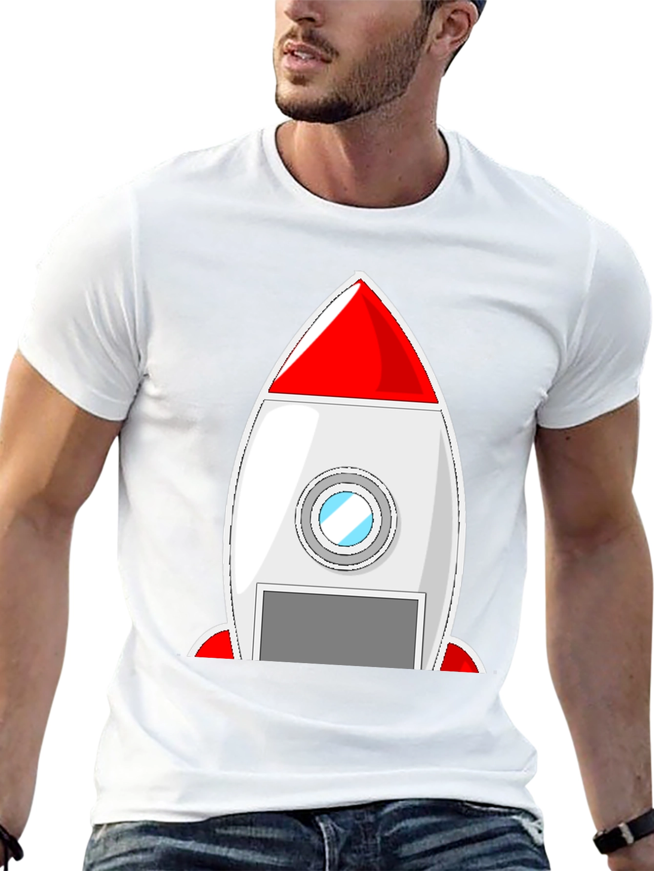 Rocket Ship Graphic Tee - Blast Off in Style!