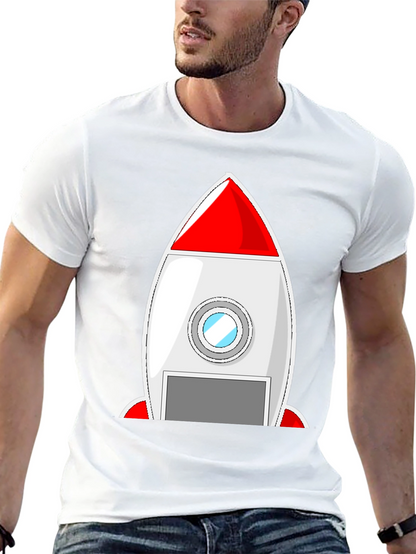 Rocket Ship Graphic Tee - Blast Off in Style!