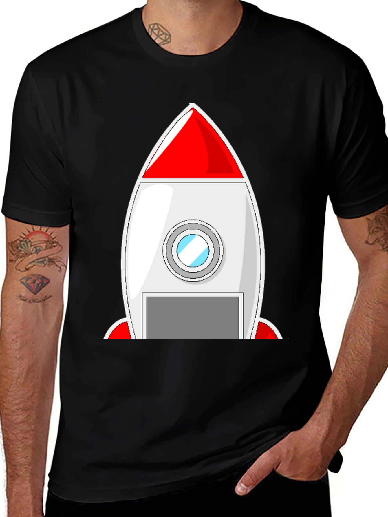 Rocket Ship Graphic Tee - Blast Off in Style!