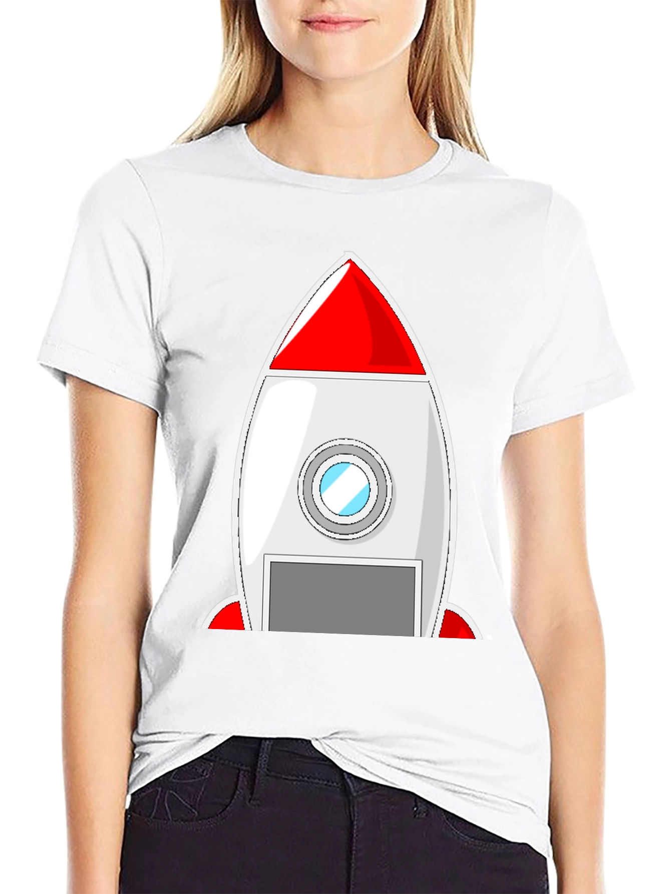 Rocket Ship Graphic Tee - Blast Off in Style!