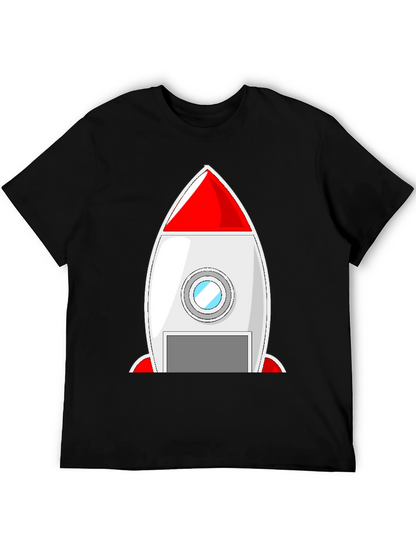 Rocket Ship Graphic Tee - Blast Off in Style!