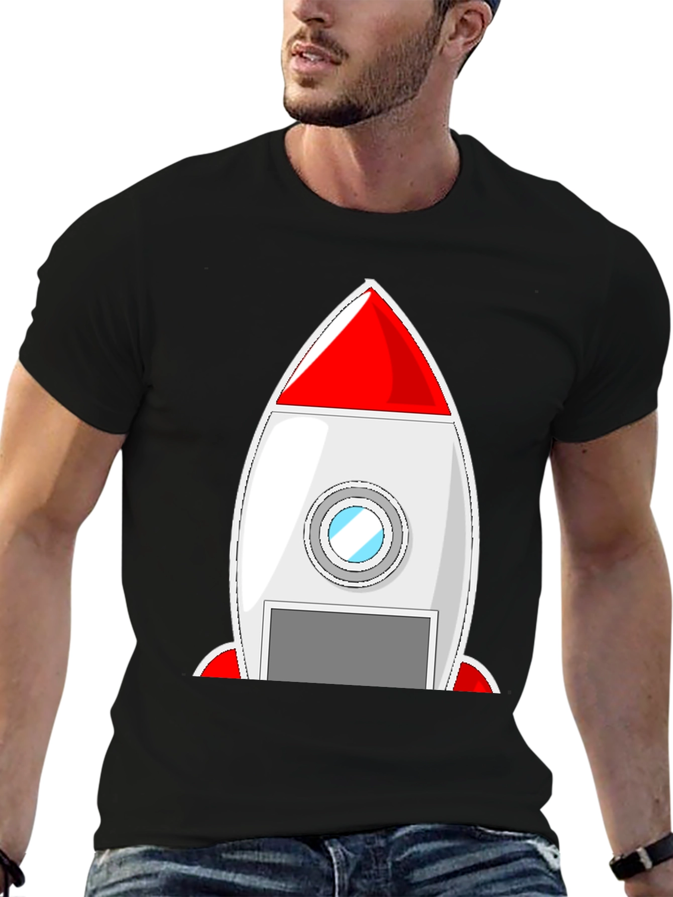 Rocket Ship Graphic Tee - Blast Off in Style!