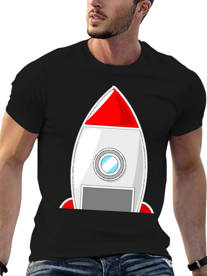 Rocket Ship Graphic Tee - Blast Off in Style!
