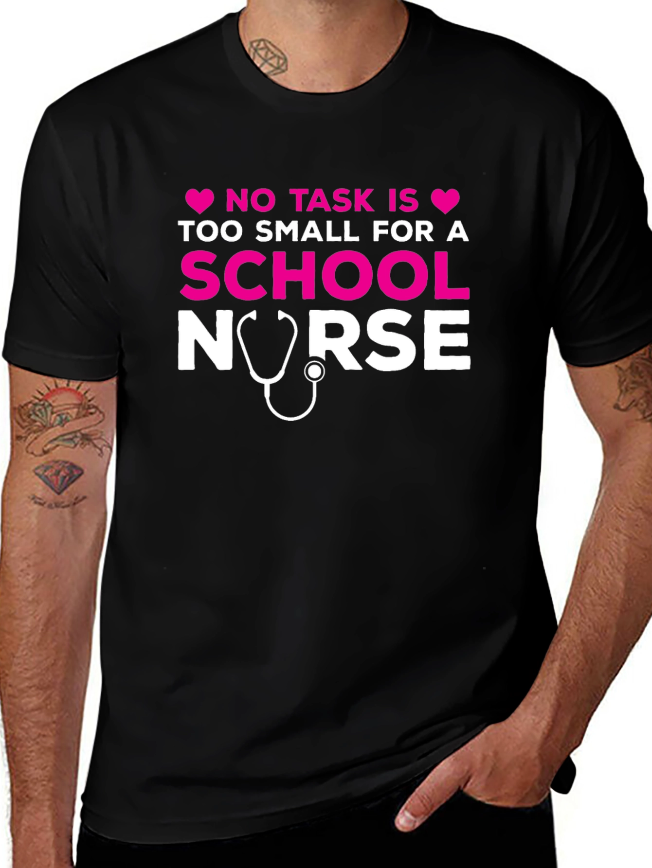 School Nurse T-Shirt - No Task Too Small
