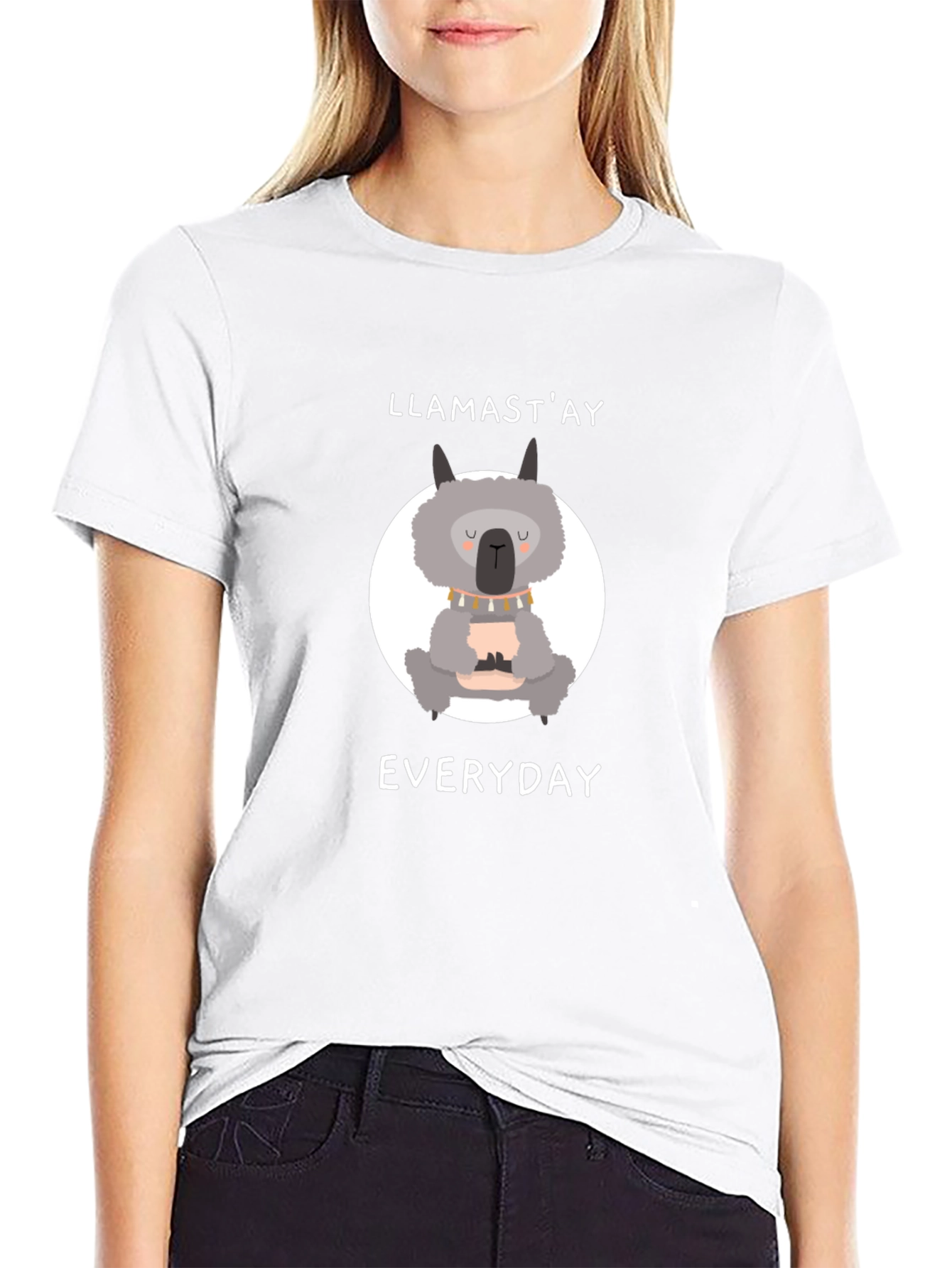 Llamastay Everyday Black Graphic T-Shirt