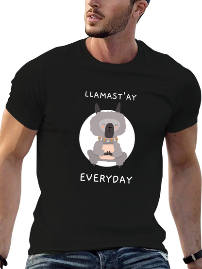 Llamastay Everyday Black Graphic T-Shirt