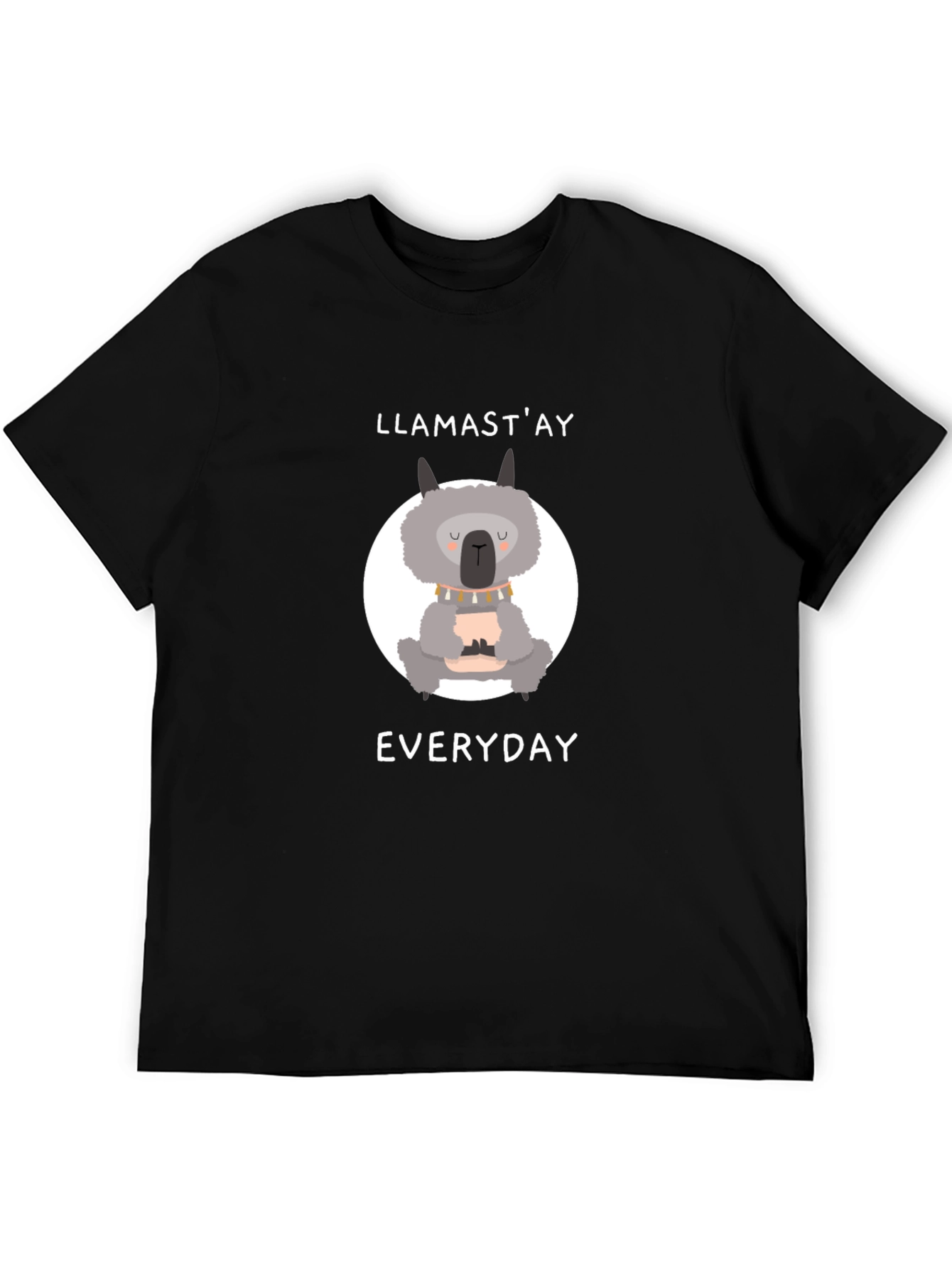 Llamastay Everyday Black Graphic T-Shirt