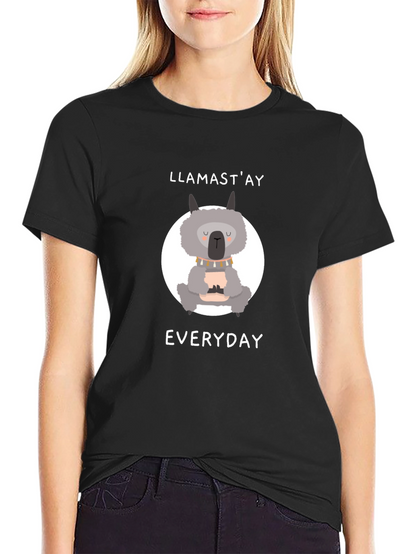 Llamastay Everyday Black Graphic T-Shirt