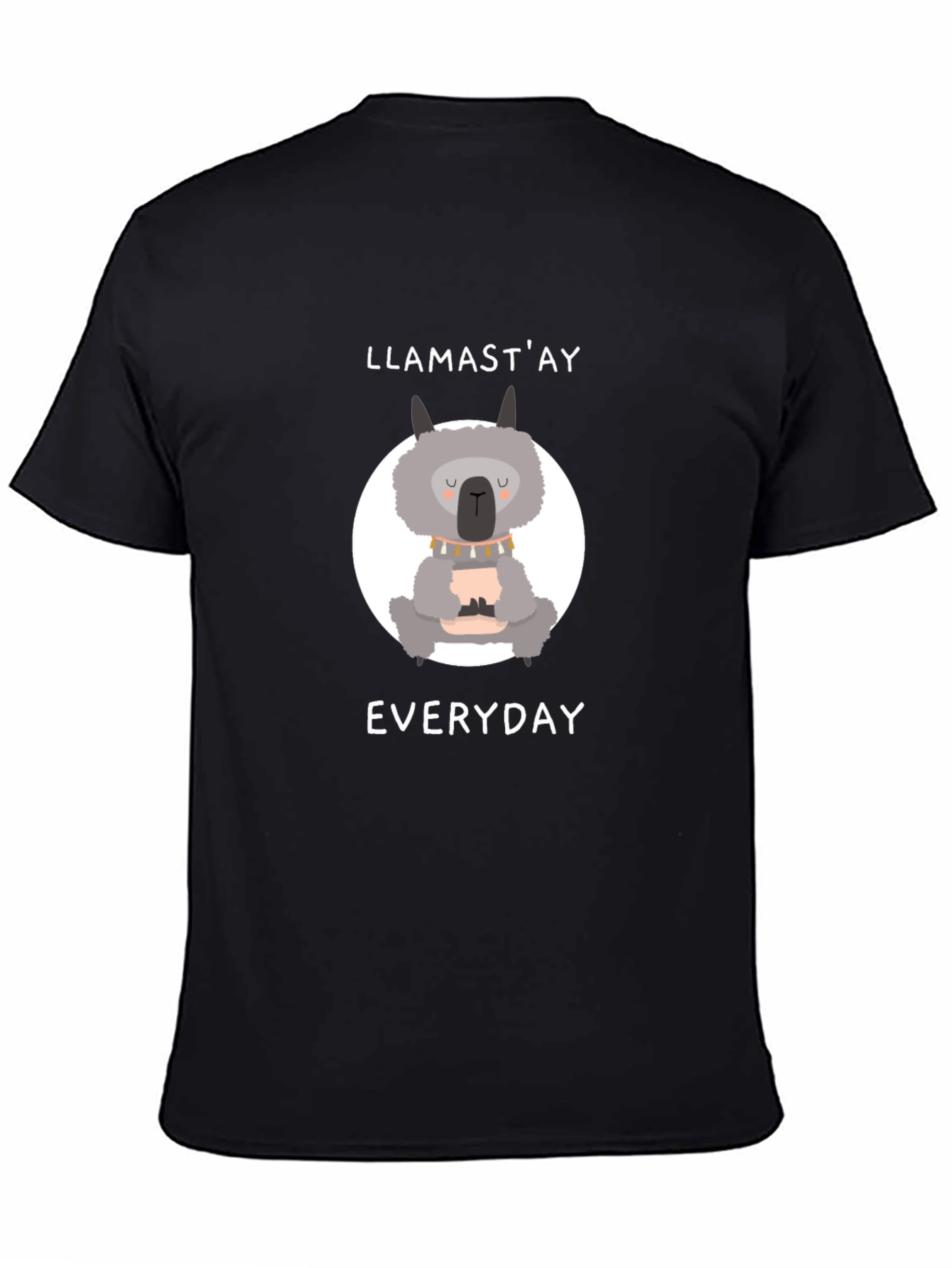 Llamastay Everyday Black Graphic T-Shirt