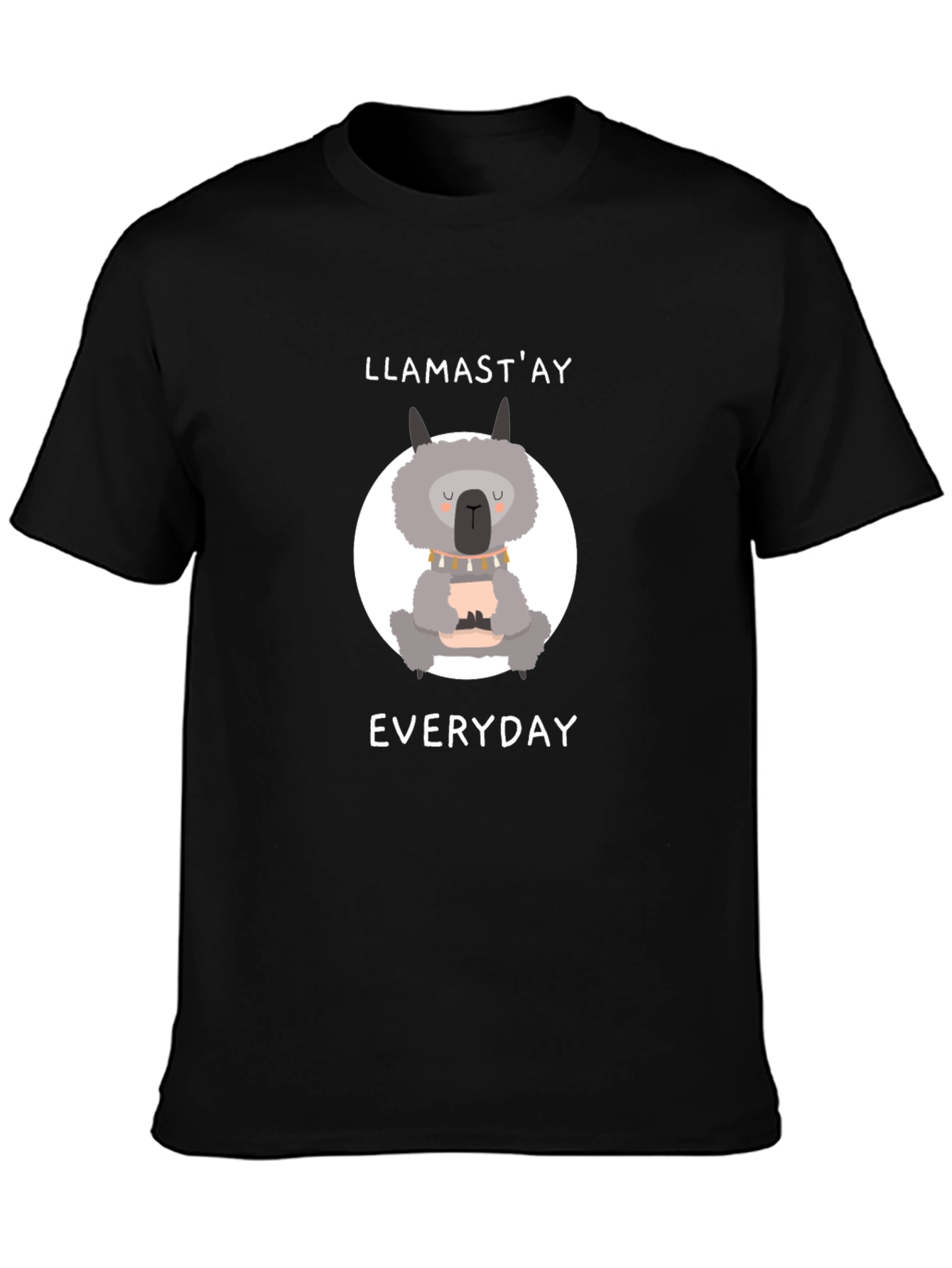 Llamastay Everyday Black Graphic T-Shirt