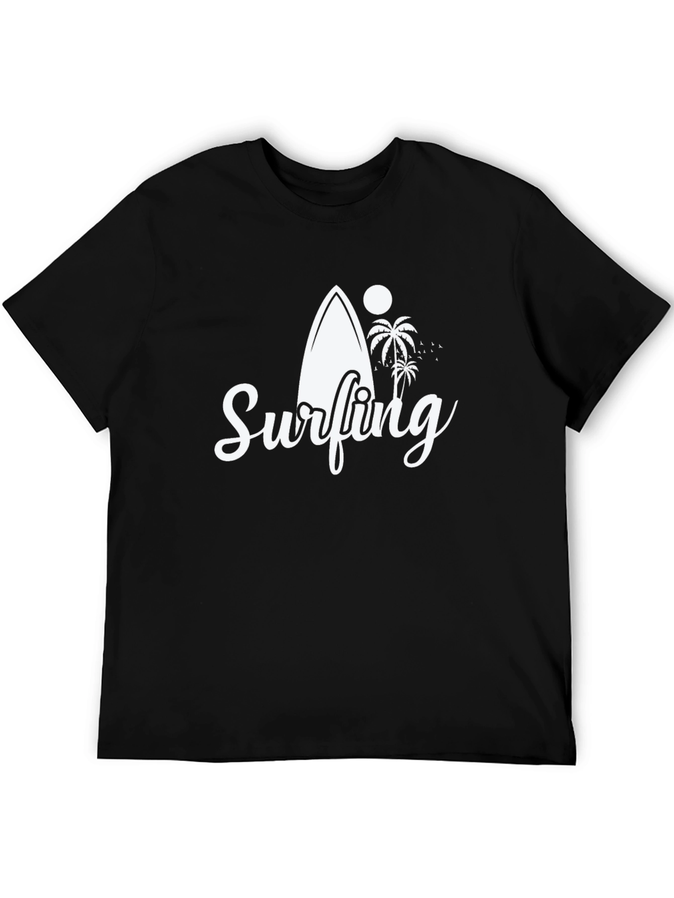 Surfing Graphic Black T-Shirt