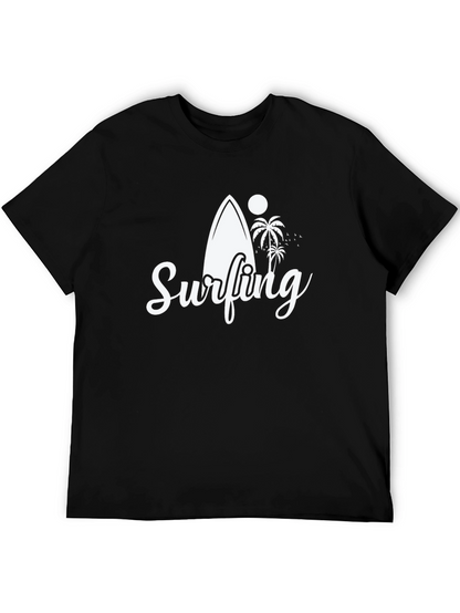 Surfing Graphic Black T-Shirt