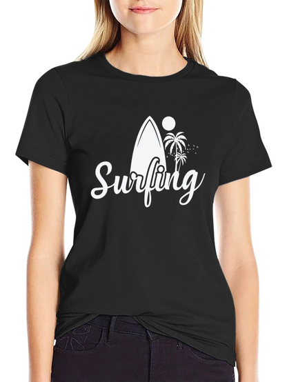 Surfing Graphic Black T-Shirt