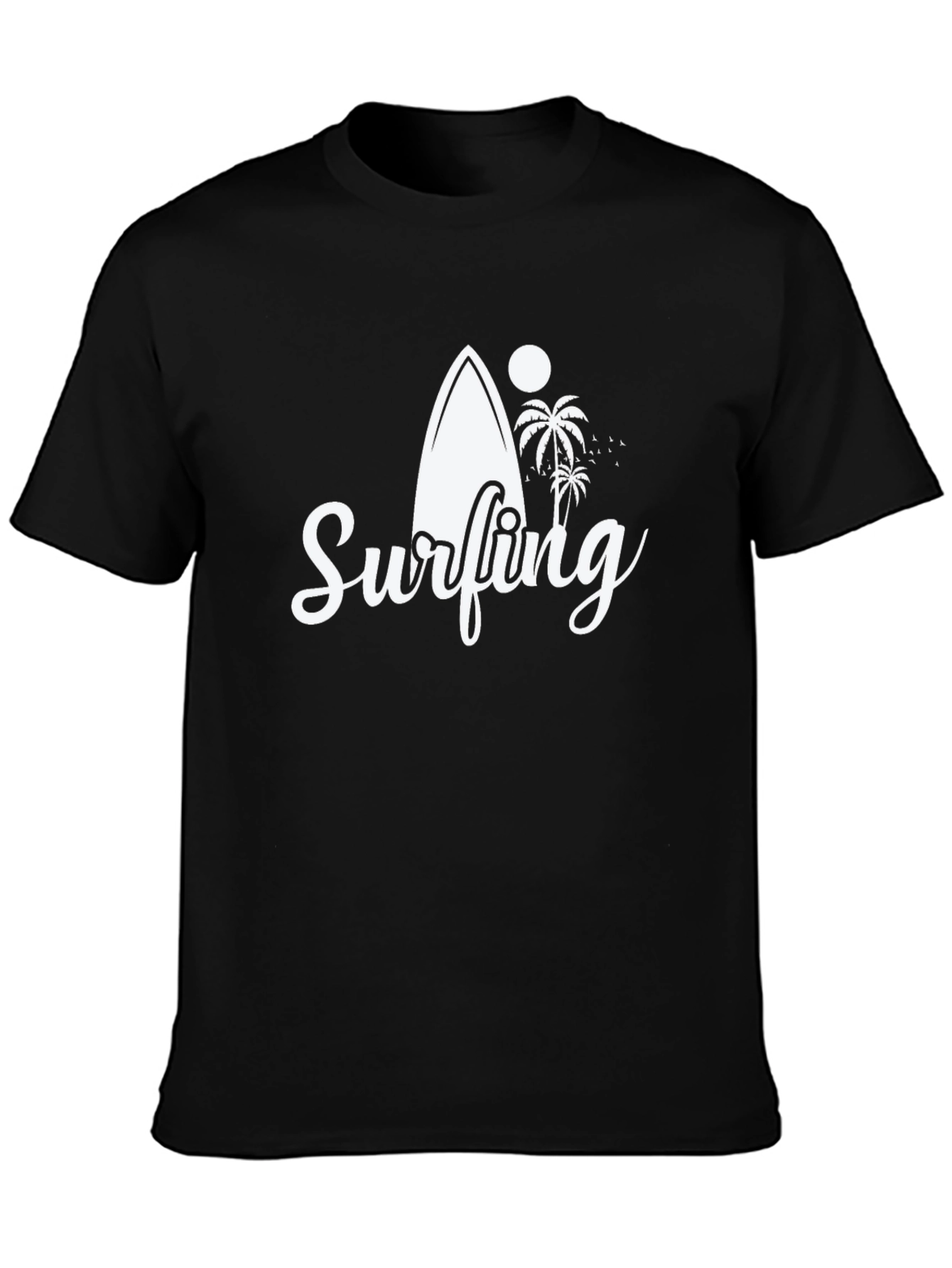 Surfing Graphic Black T-Shirt