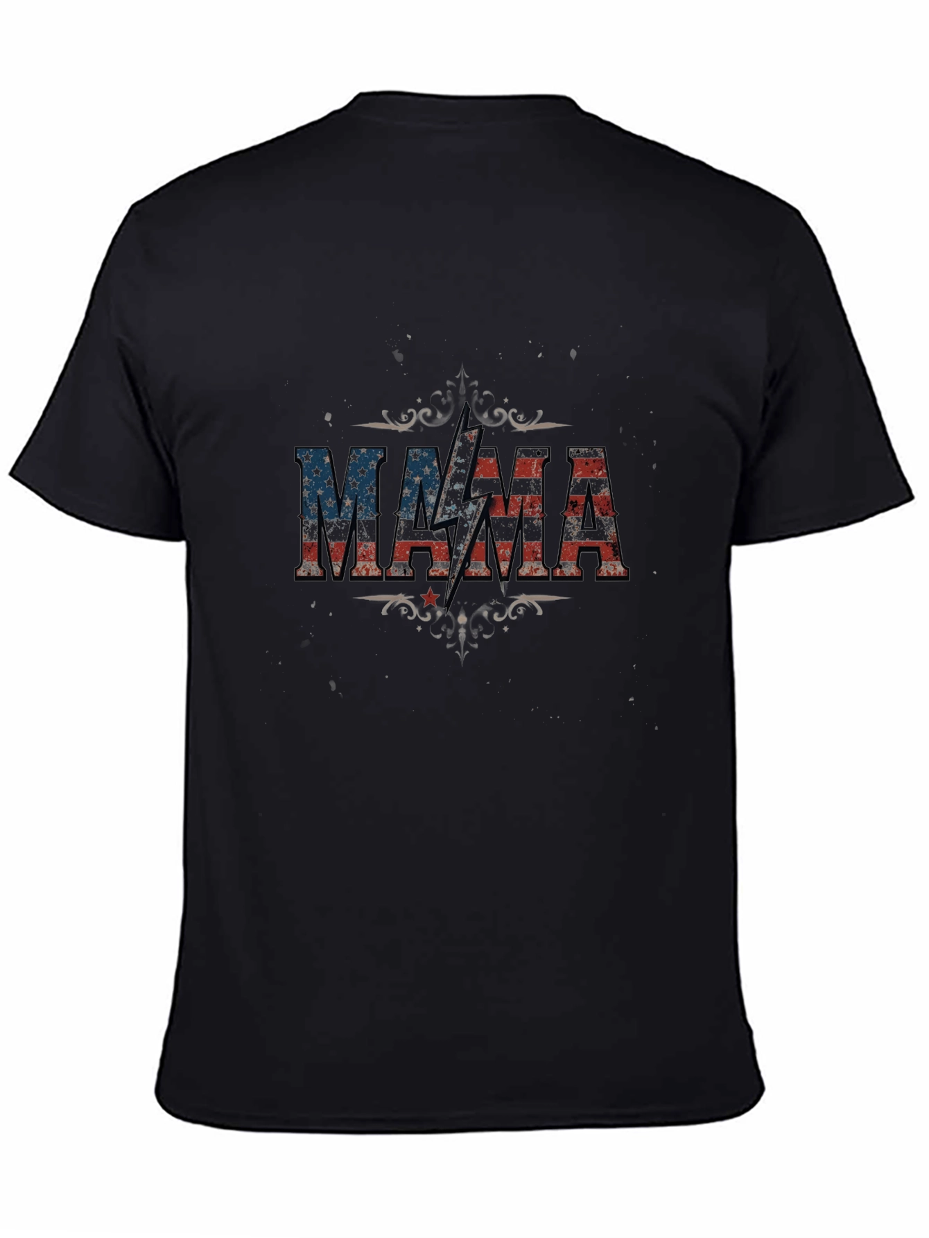 MAMA American Flag Lightning Bolt Graphic T-Shirt