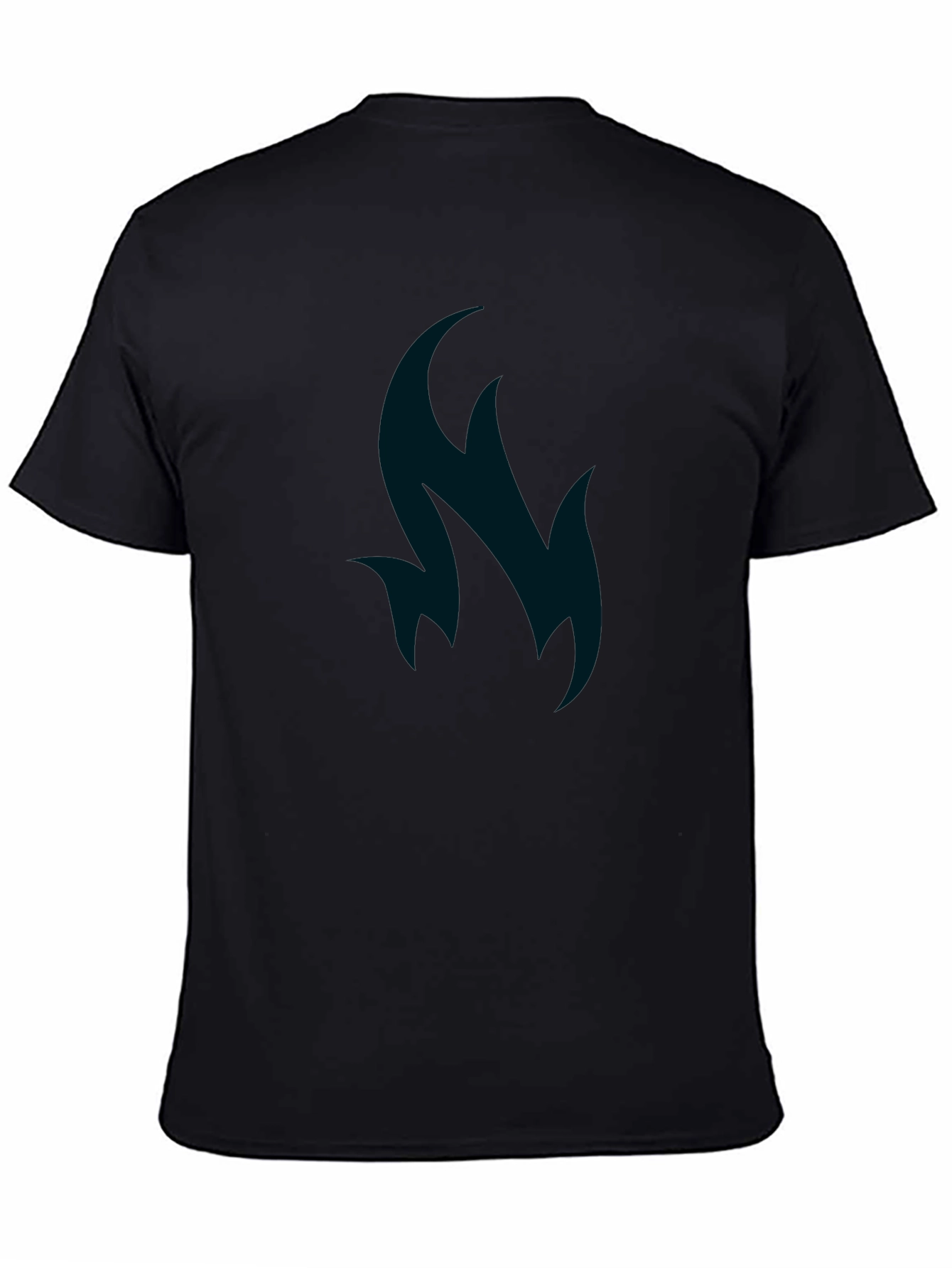 Stylish Black T-Shirt with Flame Design