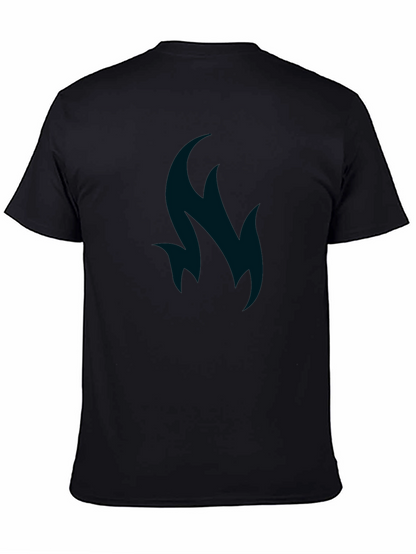 Stylish Black T-Shirt with Flame Design