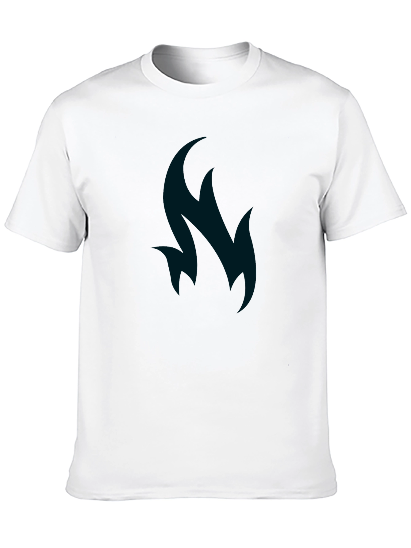 Stylish Black T-Shirt with Flame Design