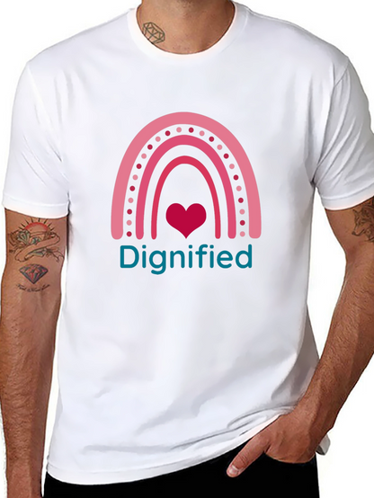 Dignified Rainbow Heart Tee - Soft Cotton Comfort