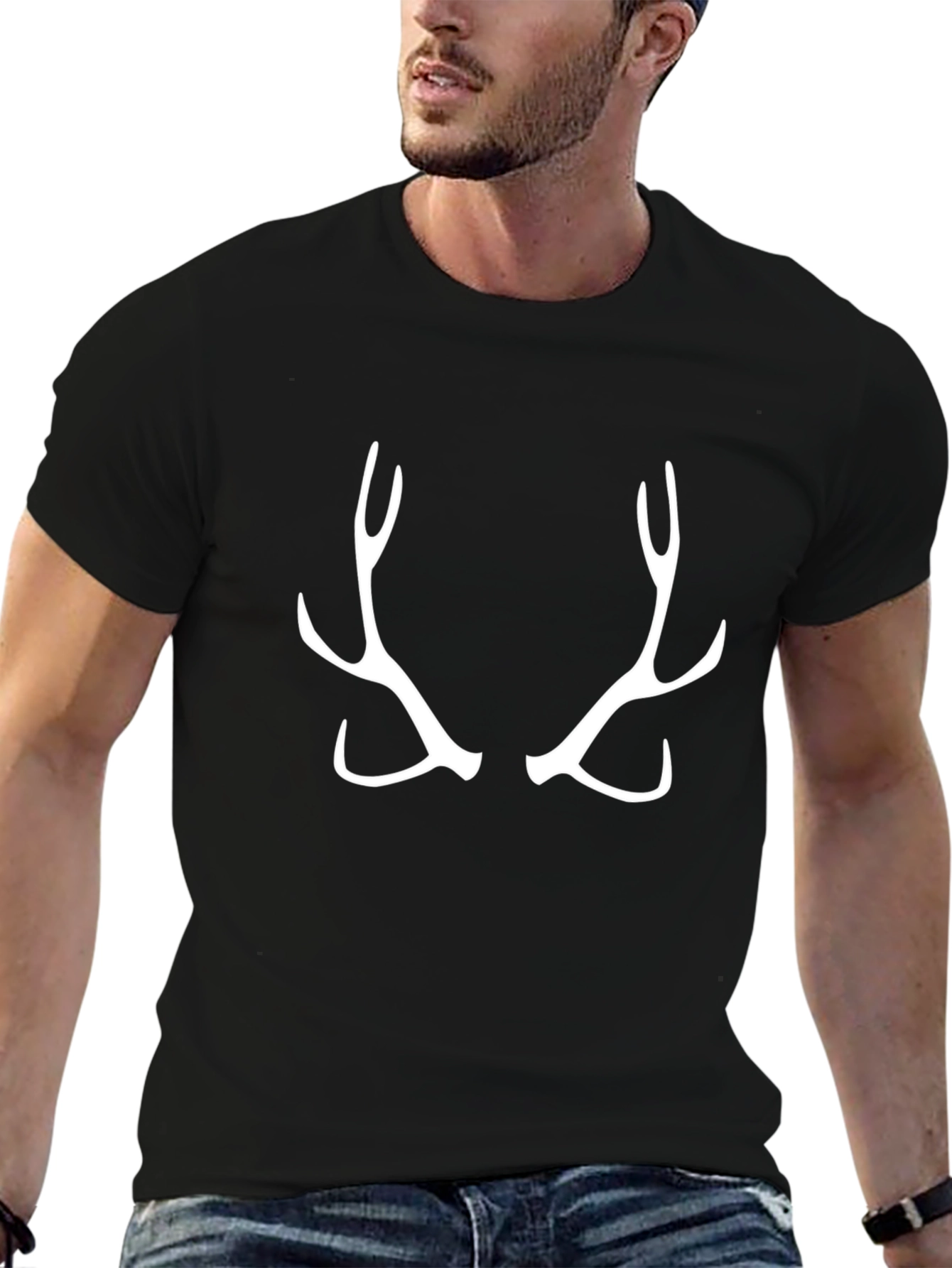 Antler Graphic Tee - Black Casual Shirt