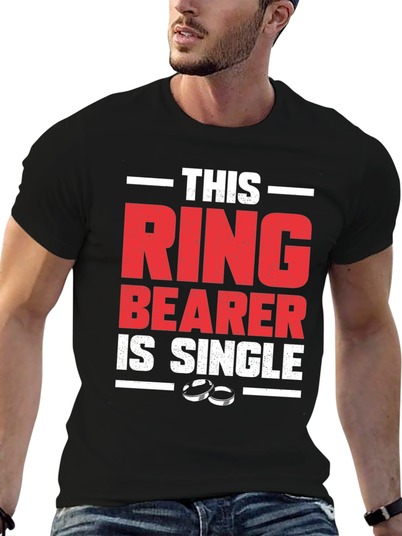 Funny Single Ring Bearer Black T-Shirt