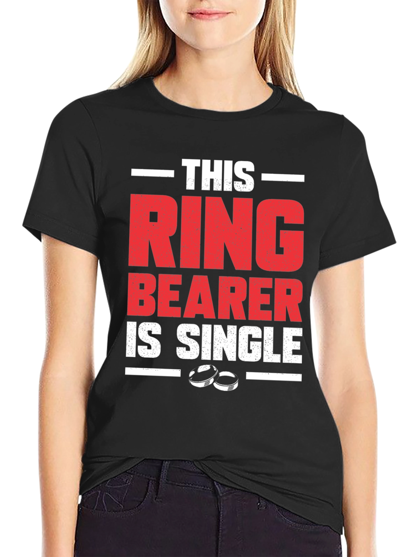 Funny Single Ring Bearer Black T-Shirt